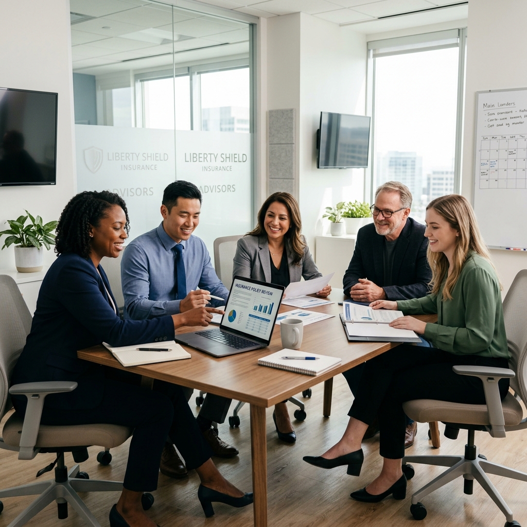 Licensed insurance specialists collaborating
